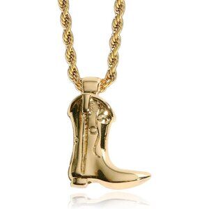 YANCHUN Necklace for Women Gold Charm Cowgirl Hat & Boot Western Costume Jewelry